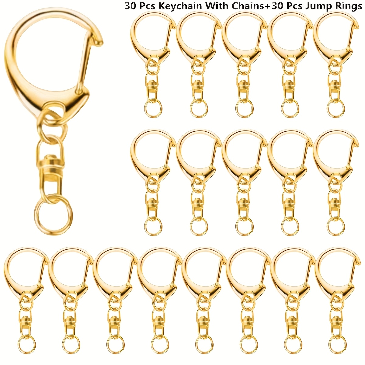 Pet Supplies In - 60 pièces de fermoirs mousquetons dorés,